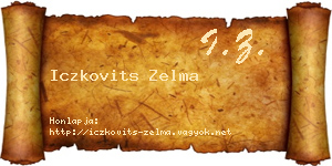 Iczkovits Zelma névjegykártya